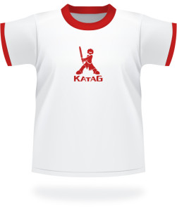 T-Shirt Katag blanc logo rouge